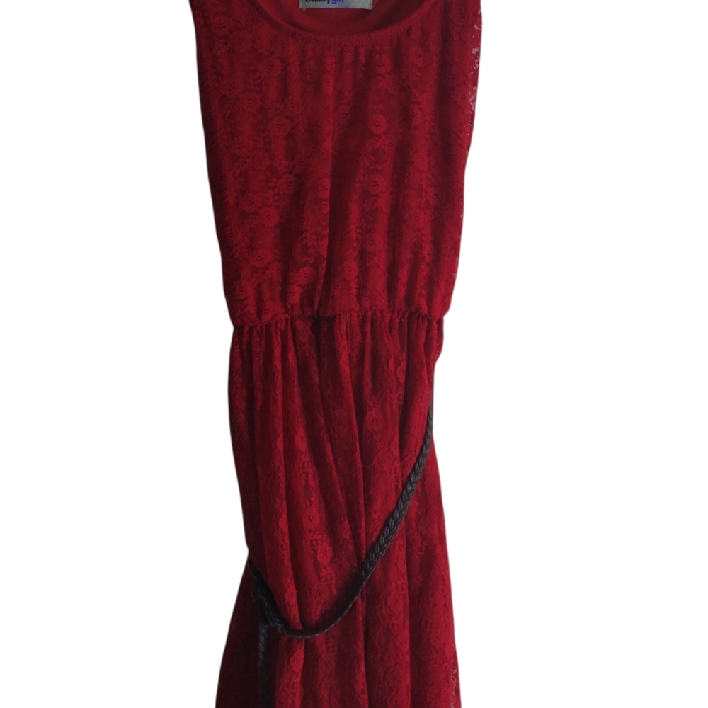 Bailey Girl red tank dress lace with belt